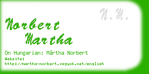 norbert martha business card
