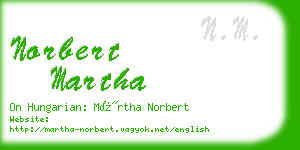 norbert martha business card